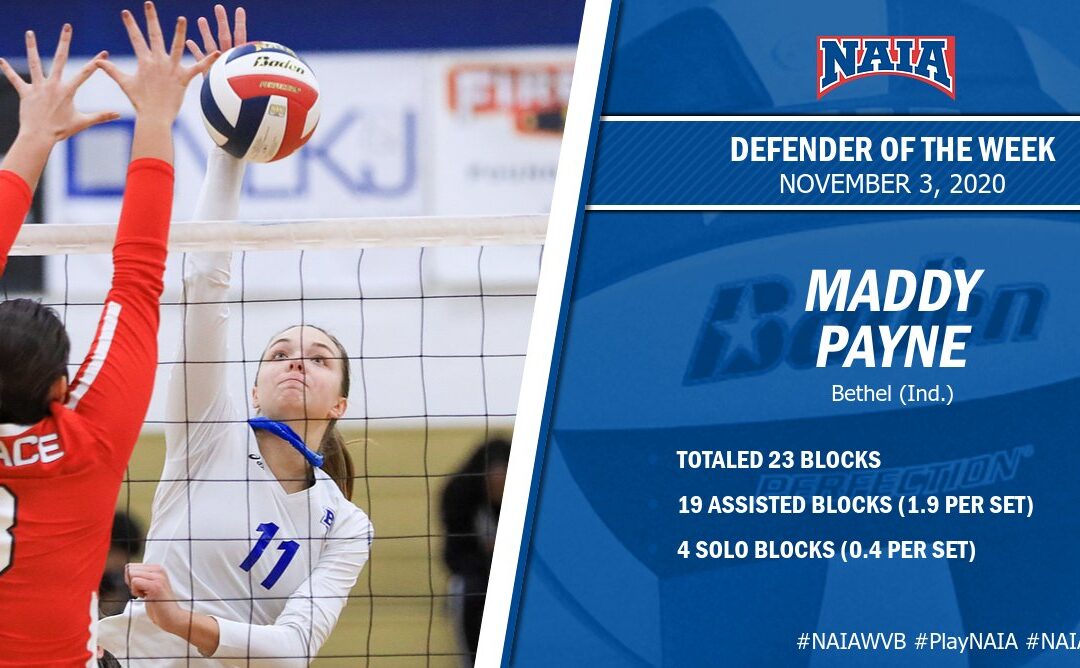 Bethel’s Payne named NAIA Defender of the Week
